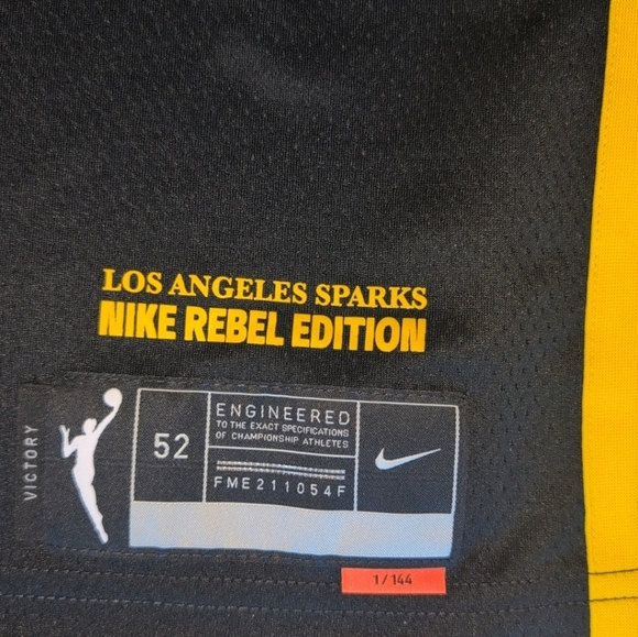 Nike Rebel Addition Black and Yellow Los Angeles Sparks Basketball Jersey Size X - Picture 4 of 4